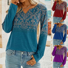 Tops & Tees, Plus Size, Long Sleeve, printed shirts