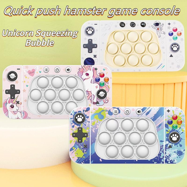 Push Pop Pro Quick Push Gopher Game Machine, Unicorn Handheld Squeeze