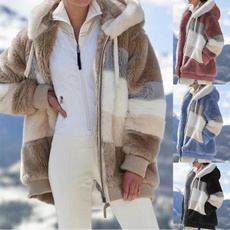 Fleece, hooded, coatsforwomenwinter, cardigan