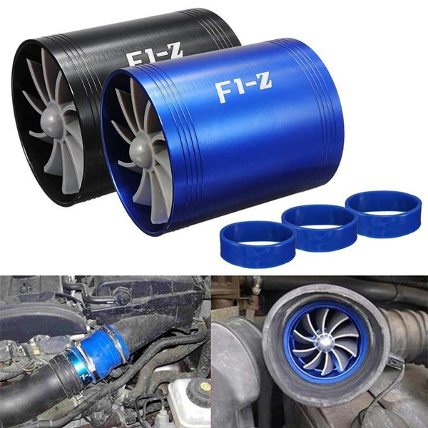 Hyundai Air Intake Dual Fan Turbo Supercharger Turbonator Fuel Saver - Black Casing