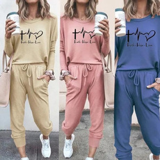 tracksuit for women, Fashion, Love, solidcolortop