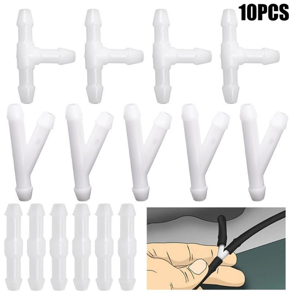 10Pcs Car Wiper Spray Pipe Joint T Y I Type Windshield Washer Pipe