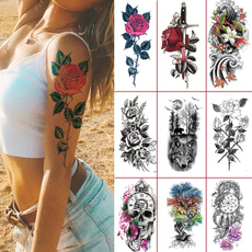 tattoo, Flowers, temporarytattoostickersforwomen, skull