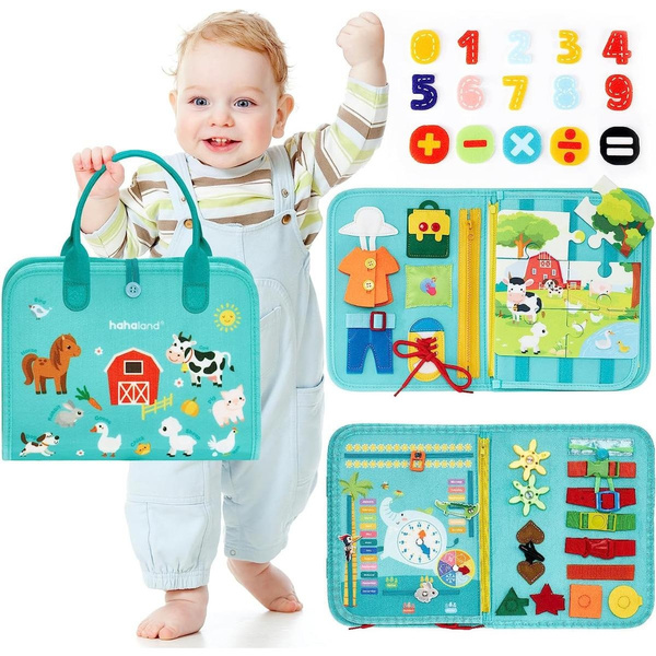 Busy Board for Toddlers Boys Girls Montessori Toys for 2 Year Old - 9 in 1  Preschool Learning Activities Toddler Travel Toys for Ages 2-4 with Life  Skill, Alphabet, Number, Week, Color, Time, Weather