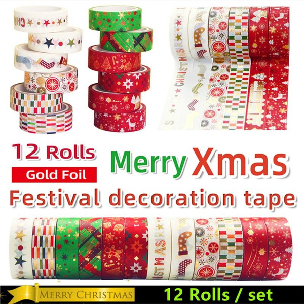 12 Rolls of Washi Tape Set Decorative Tape Scrapbook Tape for DIY