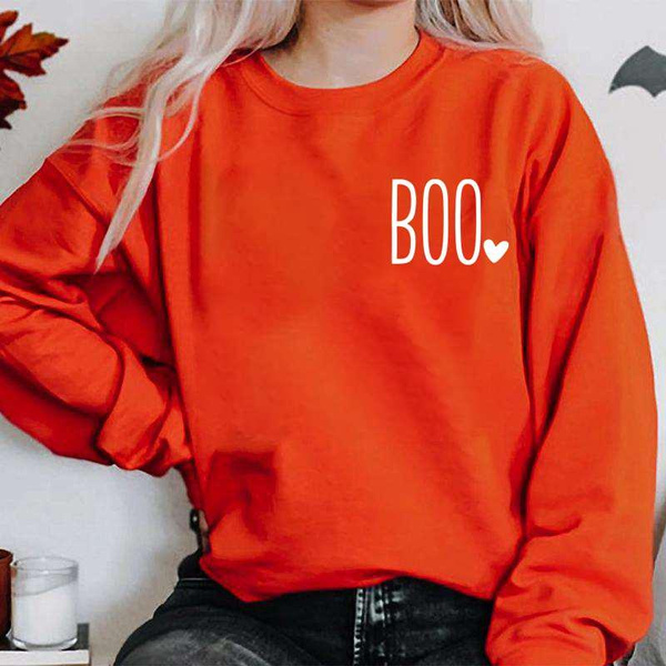 Funny Halloween Boo Printed Pullovers For Women New Fashion Autumn