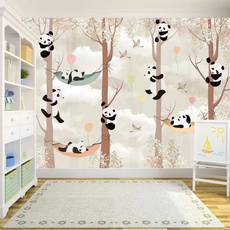 babyroomwallmural, babywallpaper, pandanurserywallmural, nurserywallart