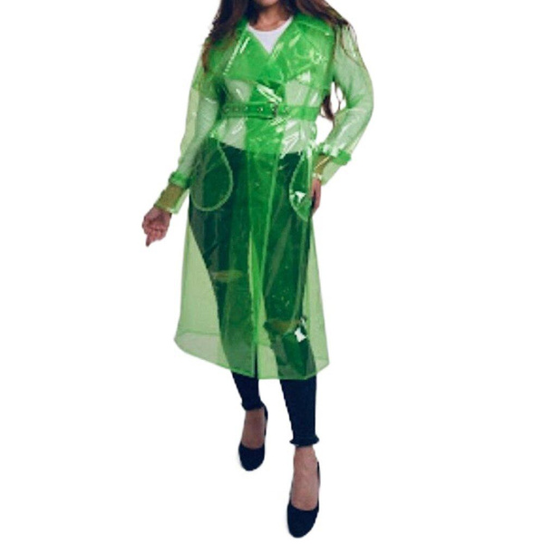 Pvc Long Jacket Sexy Lingerie Clear PVC Trench Jacket With Belt Transparent Long Coat ...