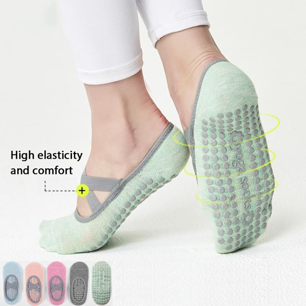 Yoga Socks for Women Non-Slip Grips & Straps, Ideal for Pilates, Pure Barre,  Ballet, Dance, Barefoot Workout