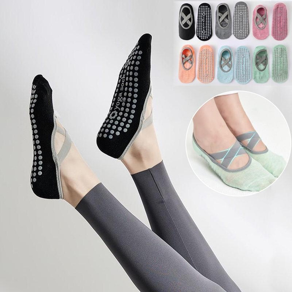 1 Pairs Yoga Socks Pilates Socks Non Slip Grip Socks for Women Dance Ballet  Barefoot Workout Non Slip Socks with Straps
