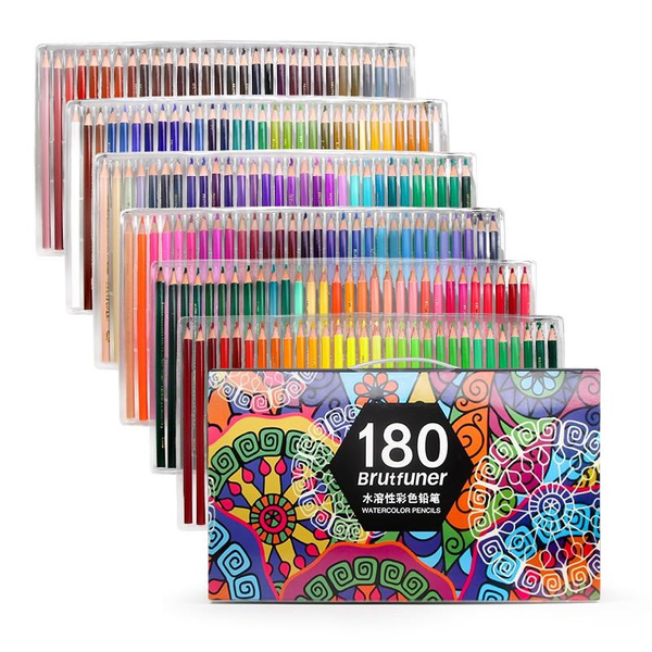 Brutfuner 180 Colors Set Professional Oil Colored Pencils Wood ...