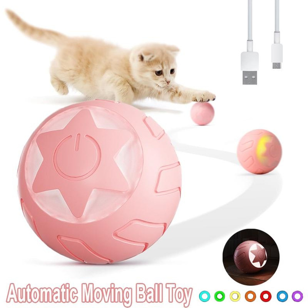 Smart Interactive Cat Toy Moving Rolling Cat Toys for Indoor Cats to ...