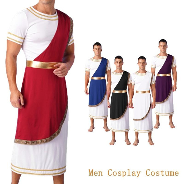 Men Themed Party Cosplay Outfit Ancient Greek Robe God Robe Gown Toga ...