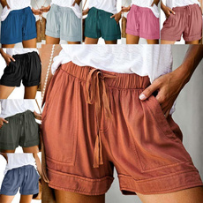 Women Pants, Summer, elastic waist, Casual pants