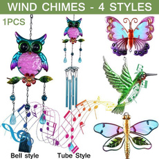 Beautiful, paintedwindchime, glasswindchime, Garden