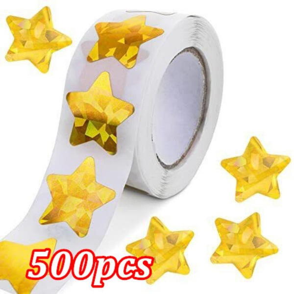 Holographic Star Stickers for Kids Reward Foil Star Stickers Labels for ...