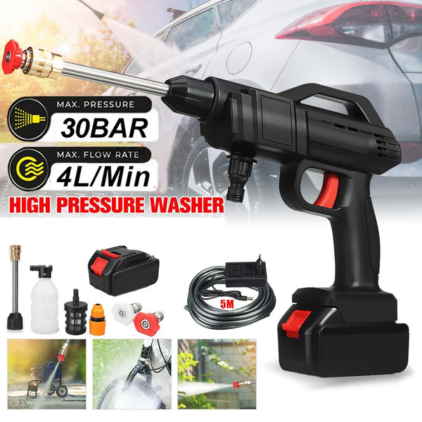 High Pressure Car Wash Spray Water Gun 240W 30Bar Wireless Car Washer ...