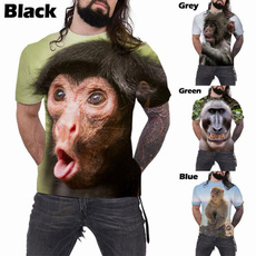 Round neck, Funny T Shirt, womenscasualtshirt, monkey