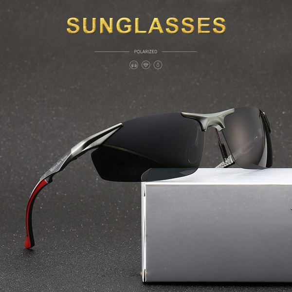 Cook Shark's New Aluminum Magnesium Sunglasses Men's Sunglasses HD  Polarized Driving Drivers Color Glasses Tide