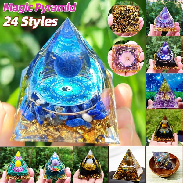 24 Styles Pyramid Magic Orgonite Amethyst Crystal Sphere Quartz Natural ...