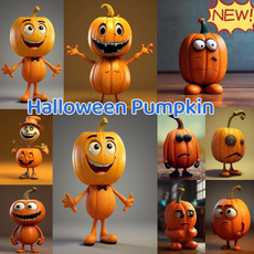 decoration, halloweenkürbi, pumpkinstatue, Funny