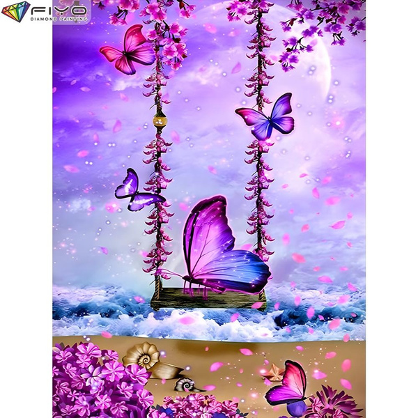 Butterfly Diamond Art, Full Square/Round Drill 5D Diamond Painting