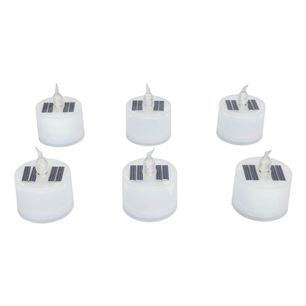 Candele LED Solari Con Fiamma Tremolante - 6 Pezzi - Impermeabili IP65 - Luce Calda Per Esterno E Giardino