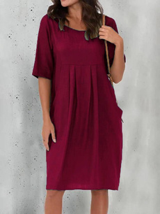 Polyester, Necks, Sleeve, solid