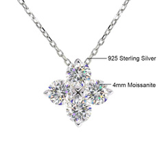 pendantsforwomen, 925 sterling silver necklace, leaf, moissanitejewelry