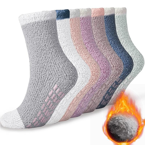 1pairs Womens Thick & Warm Slipper Socks With Non Slip