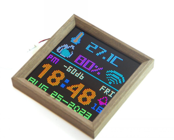 Digital Clock NTP Wall Clock Colorful LED Matrix Display Temperature ...