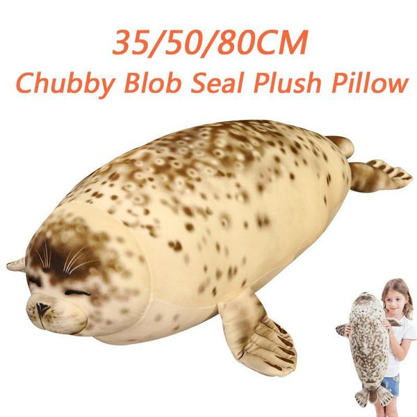 35/50/80CM Chubby Blob Seal Plush Pillow Stuffed Cotton Plushies Animal Toy  Cute Ocean Animals Toys Halloween Birthday Gifts for Boys,Girls and Kids