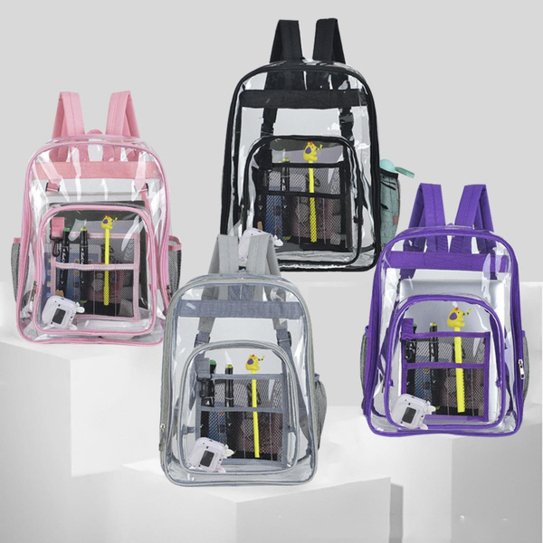 Clear Backpack for School - Heavy Duty PVC Transparent Backpacks with ...