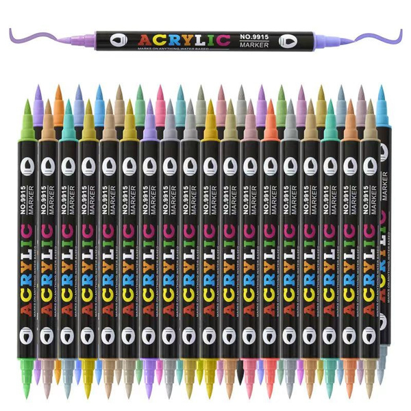 12/24/36 Pcs Dual Tip Dual Color Acrylic Markers, Dual Tip Dual Color ...