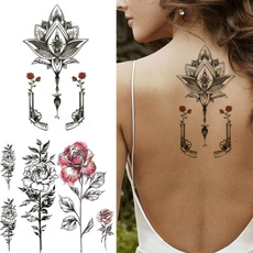 tattoo, Flowers, Tattoo sticker, legtattoo