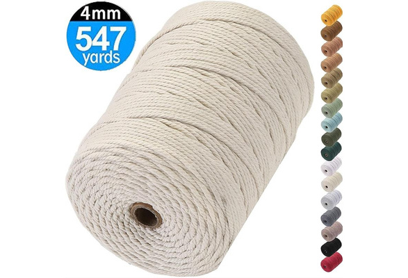 Macrame Cord 4mm x 547yards Natural Cotton Cord Colored Macrame