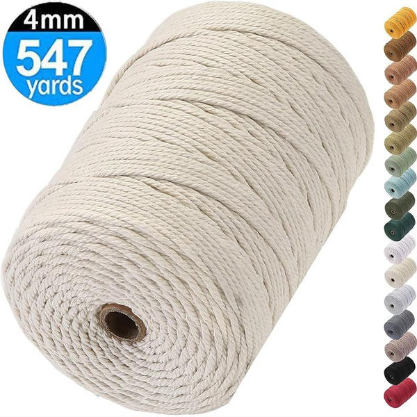 Macrame Cord 4mm x 547yards Natural Cotton Cord Colored Macrame