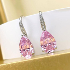 Sterling, Fashion, Gemstone Earrings, pinksapphireearring