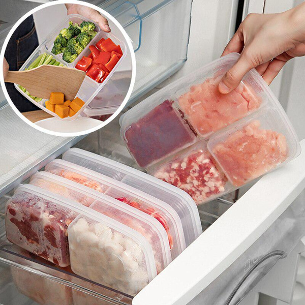 A Container with Food in the Freezer. a Freezer Packed with