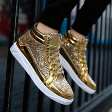 golden, Sneakers, Outdoor, leather shoes