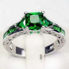 Sterling, DIAMOND, emeraldring, Bride