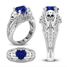Sterling, Heart, crystal ring, wedding ring