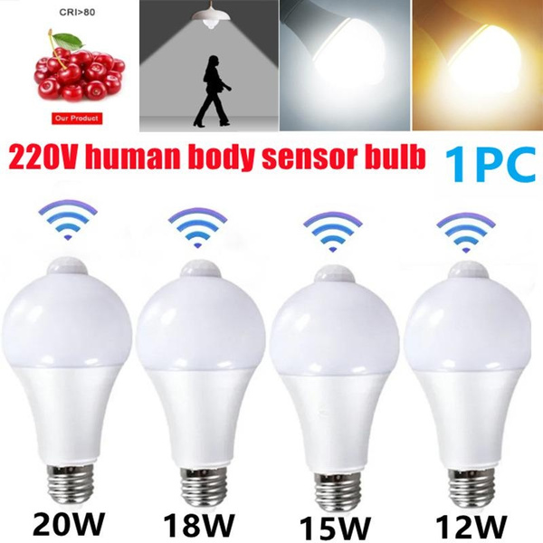 1PC 12/15/18/20W E27 LED Motion Sensor Bulb LED lamp PIR Sensor Light ...