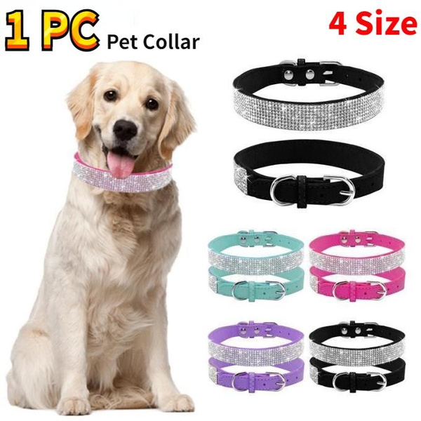 1 PC Soft Adjustable PU Leather Puppy Dog Collar Rhinestone Cat Pet Pink  Collar Suit Pet Supplies Accessories Cute Pet Cat Dog Puppy Collar Dog  Leash