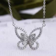 Sterling, butterfly, Fashion, cutenecklace