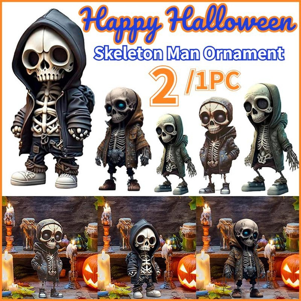 1 2pc Halloween Skeleton Figurines Super Cool Resin Hand Crafts Statue 1-2pc-halloween-skeleton-figurines-super-cool-resin-hand-crafts-statue