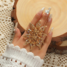 adjustablering, crystal ring, leaf, Jewelry