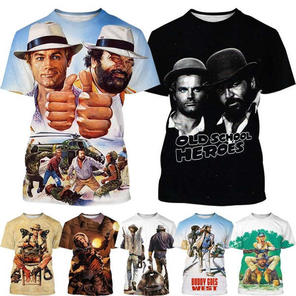 T-SHIRT Bud Spencer Terence Hill maglia cotone bianco IDEA REGALO T-SHIRT Bud Spencer Terence Hill maglia cotone bianco IDEA REGALO