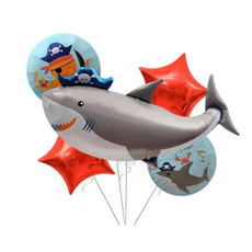 seaanimalsharkballoon, largepiratesharkaluminumfilmballoon, birthdaypartydecorationballoon, Aluminum