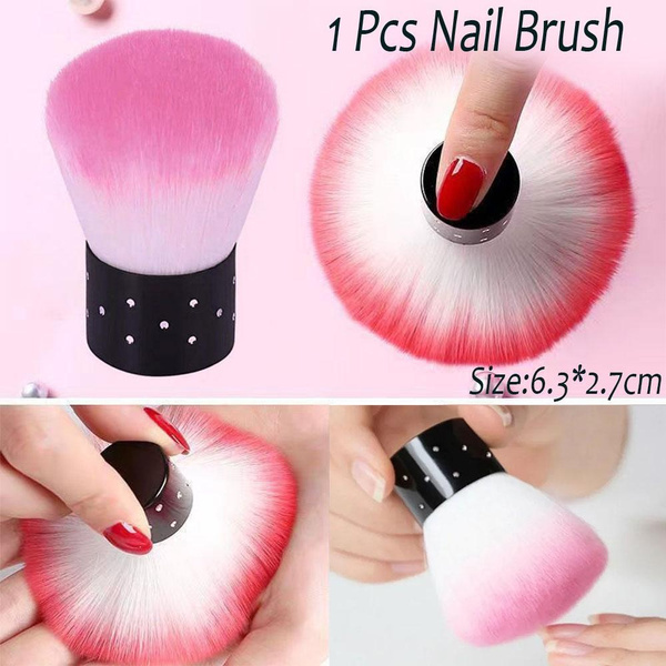 1 Pcs Nail Cleaning Brush Short Handle Mini Soft Bristles Nail Duster for  DIY Manicure Tools